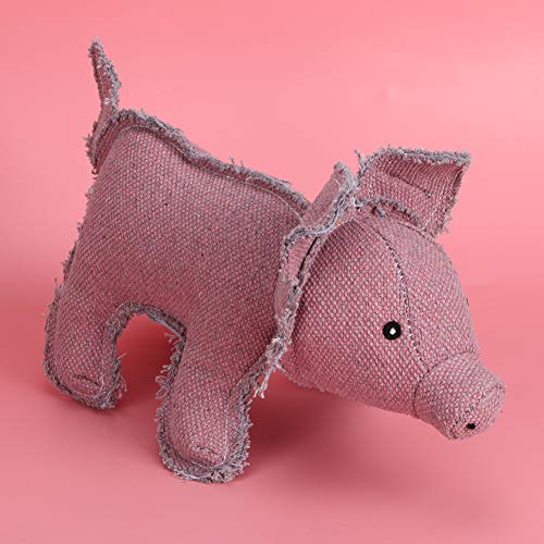 Pet Soft Canvas Fill Cotton Red Pig Shape Teeth Grinding Molar Chewing Biting Interactive Training Toy for Dogs