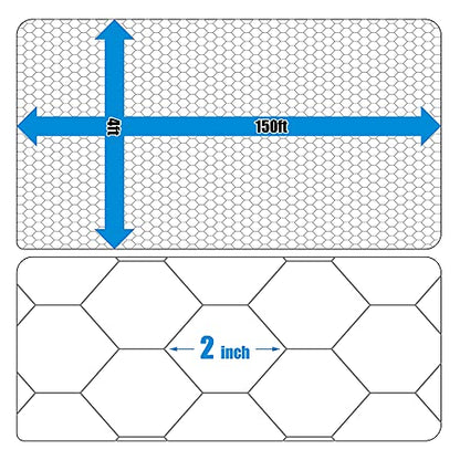 Fencer Wire 20 Gauge Galvanized Poultry Hex Netting with 2 inch Mesh - size: 4 ft. x 150 ft.