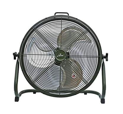 iLiving 18" Rechargeable Battery Operated Camping Floor Fan, High Velocity Portable Outdoor Fan with Metal Blade, With Built-in Lithium Battery for Whole Day Usage, 18 Inches, Military Green - size: 18 In