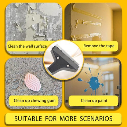 Floor Scraper Tool, Floor Scraper Long Handle Heavy Duty 16-62" Comes with 10 Metal Blade Suitable for Cleaning Labels on Tiles Windows and Floors Handle Comes with Soft Sponge