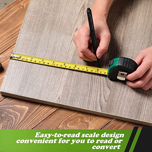 Xinnun 20 Pieces Tape Measures Bulk 12 FT Green Retractable Measuring Tapes Small Easy Read Measurement with Pause Buttons for Adults Engineer Contractors Decorator, Standard Inches and Metric