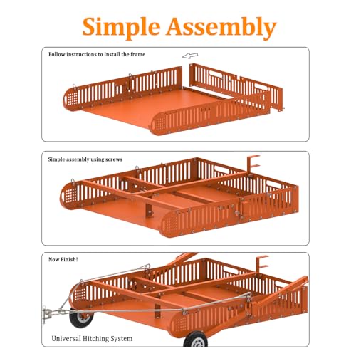 2 in 1 Horse Paddock Cleaner & Trailer, Tow-Behind Trailer Horse Manure Scoop, 2 in 1 Field Cleaner & Scooper for Paddock, Horse Pasture