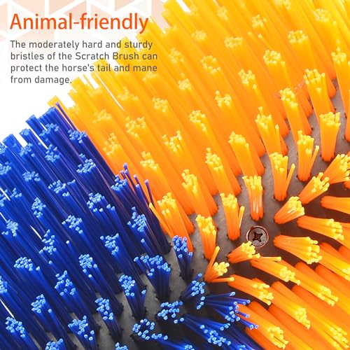 2PCS Livestock Scratch Brushes, Horse Scratcher Massage Brush Kit, Yellow - color: Yellow, size: 2-Pack