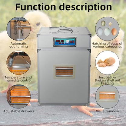 352 Egg Digital Cabinet Incubator，Poultry Hatching Breeding Cabinet Incubator for Auto Egg Turning, Temp/Humidity Control, Thermostatic for Chicken/Duck/Goose/Quail Bird. - size: 352 eggs 230L
