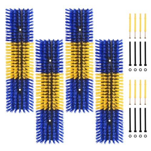 Livestock Scratch Brush for Cattle, Horses, Goats, Cow, Durable Scratching Brush, Massage Grooming Tool for Healthy Coat, Relieves Itching, Easy Install on Fence Posts(4pcs, Yellow) - color: Yellow, size: 4Pcs