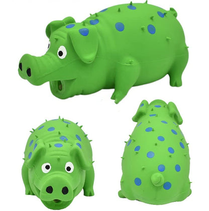 Squeaky Pig Dog Toys, 2 Pack Grunting Pig Dog Toy that Oinks Grunts for Small Medium Large Dogs, Grunting Pig Sound Play Dog Toy(Green,Orange) - color: Orange and Green
