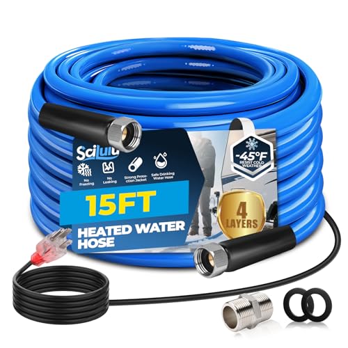 15FT Heated Water Hose for RV, Freeze Protection to -45°F, Lead-Free & BPA-Free, Safe Hose for Campers, Gardening, Livestock, Home Use,Great Rv Accessories - size: 15ft