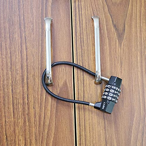 ‌4-Digit Cable Locks with Combination - Heavy Duty Outdoor Gate Lock for Fence, Cabinet,Refrigerator ，Dumpster,lockers,Gym,Toolbox,case, hasp Storage,Sheds - size: 15" Cable - Span 7" (3/16" Diameter) - 2 Pack