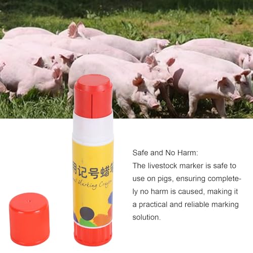 Livestock Marker Farm Marking Crayon Animal Identification Stick Premium ABS Wax Material Safe for Pig Sheep Cow Cattle (Red) - color: Red