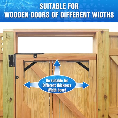 Anti Sag Gate Kit - Gate Hardware Kit - Fence Gate Kit Heavy Duty Gate Frame Kit, Adjustable Gate Corner Brace Bracket with Self-Locking Gate Latch for Wooden Fences, Shed Doors