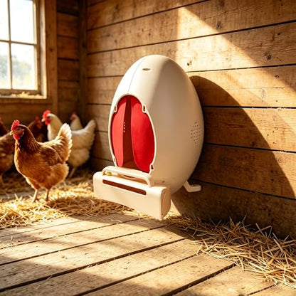 Roll Away Chicken Nesting Box, Egg-Shaped Hen Laying Box with Automatic Egg Collection, Wall Mount or Floor Stand, Rust-Free ABS (Pro (2 Boxes, 6 Pad+2Eggs))