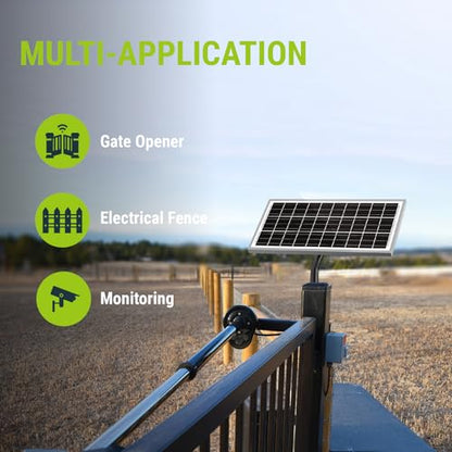 Newpowa 15W 12V 10BB Solar Panel Automatic Gate Openers, Compatible with Mighty Mule, Powered Charger Kit Mounting Bracket + Installation Tool Kit