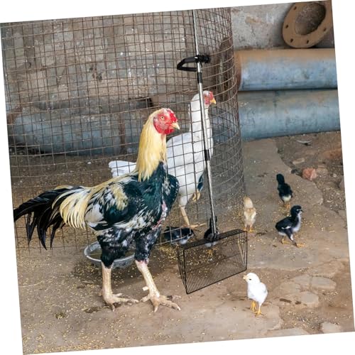 Metal Scooper with Long Handle Chicken Coop Cleaning Shovel Heavy Duty Poultry Manure Scoop for Farm and Home Use 38cm
