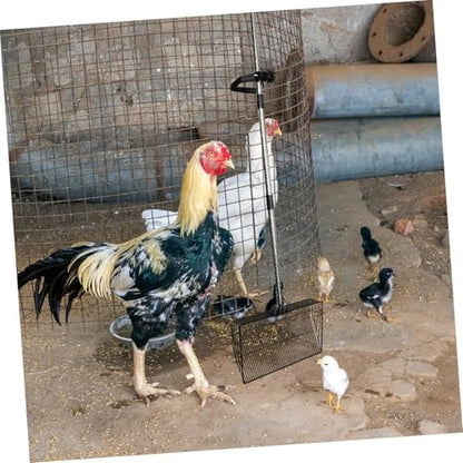 Metal Scooper with Long Handle Chicken Coop Cleaning Shovel Heavy Duty Poultry Manure Scoop for Farm and Home Use 38cm