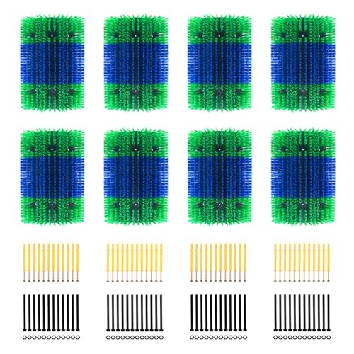 Extra Large Size Livestock Scratching Brush, Upgraded Horse/Goat/Cow/Cattle Scratcher Brush for Grooming, Itch Relief Horse Scratcher Brushes Kit with Two Sets of Mounting Screws(8-Pack,Green) - color: Green, size: 8-Pack