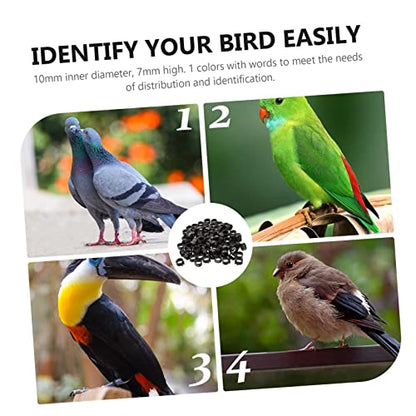 Mipcase 100 Pcs Pigeon Foot Ring Bands Numbered Plastic Leg Bands for Pigeons Ducks and Poultry Lightweight and Easy to Use Bright Colors for Easy Identification - color: Black