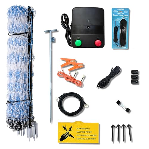 42" x 164' Standard Electric Poultry Netting Kit with A/C Energizer (11/42/3) Electric Chicken Fence Kit for Backyards, Homesteads, and on Farms and Ranches - style: AC Energizer- N1500