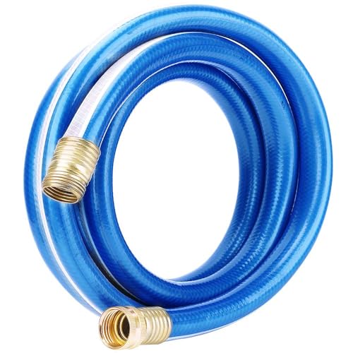 Blue Garden Hose 3/4 in. x 25 ft. -Non Kinking, Leak Free, Flexible, Male to Female Fittings -Heavy Duty Lightweight Durable PVC Water Hose -150PSI Work & 500PSI Burst, for Lawn & Commercial Use - color: Blue/White, size: 3/4 in. x 25 ft.