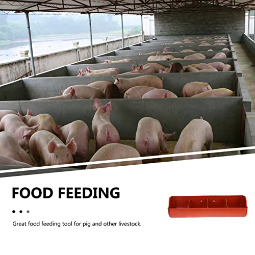 DOITOOL Pig Feeder Trough 4-Compartment Farm Pig Manger Plastic Feed Trough for Dry Wet Food and Water Easy Clean Livestock Feeding Bowl 16.92 X 6.29 X 5.11 in