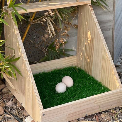 Irieiply 6 Pack 12"x12"x1.2" Chicken Nesting Pads for Laying Eggs, Washable Artificial Spring Grass Carpet Synthetic Turf Mat Nest Box Bedding for Chicken Coop