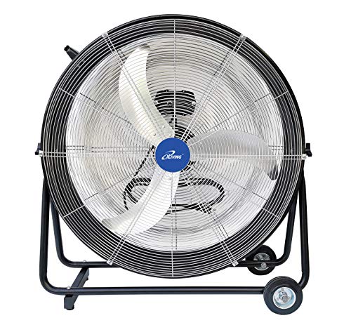 iLIVING 30 Inches High Velocity Drum Fan Industrial, Commercial, Air Circulator for Garage, Shop, Patio, Barn, Greenhouse, Speed Control 8300CFM, UL Listed,Black - size: 30-Inch