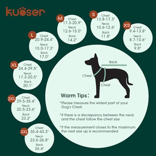 Kuoser Warm Dog Coat, Waterproof Dog Coats for X-Small Dogs, Adjustable Durable Doggie Winter Jacket Reversible Cozy Puppy Cold Weather Apparel from Small to Large Breed, Christmas Green XS - color: Christmas Green, size: X-Small (Pack of 1)