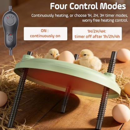 Brooder Plate for Chicks,12inch Metal Heating Plate,Perfectly Adjustable Height & Angle, 35W Chick Warmer for Brooding Newborn Chicken Duckling Quail,Chicken Coop Heater, Warming Puppy Cats - size: Round