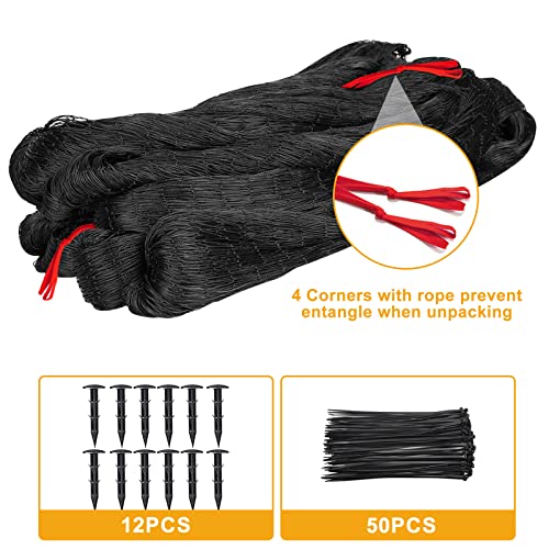 BSTPCOO Nylon Bird Netting 50'x50' with 2.4" Square Mesh Hawk Net for Chicken Run, Poultry Netting Aviary Nets Garden Bird Net for Chicken Coop Nettings Roof Hawk Proof - size: 50'×50'-2.4''