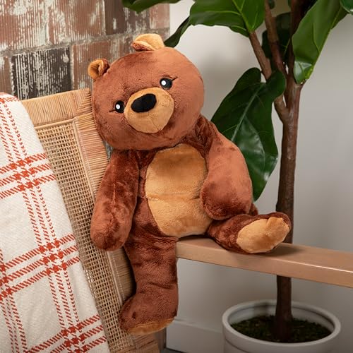 HUGIMALS Darby the Bear 20 Inch 4.5 lb Heavy Cute Sensory Weighted Comfort Plush | Large Unscented Washable Self Care Calming Stuffed Animal for Kids, Teens and Adults - color: Darby the Bear