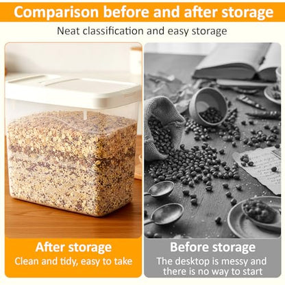 2 Pack Airtight Dog Food Storage Container, 27.6 Lbs Clear Pet Food Storage Bin with 2 Measuring Scoops for Pet Dog Cat Grain Rice Treat - size: 27.6 Lbs
