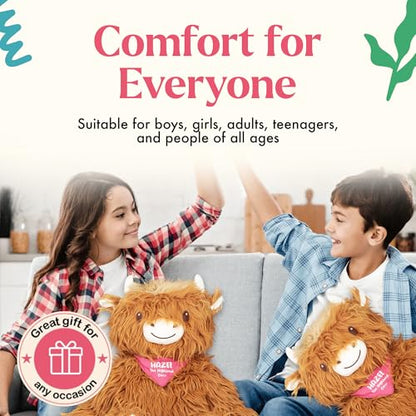 Lilly's Love Weighted Stuffed Animals for Adults & Kids — 5lb Highland Cow Plush for Anxiety, ADHD & Sensory | Machine Washable Weighted Stuffed Animal w/Removable Insert | Hazel The Highland Cow - color: Highland Cow