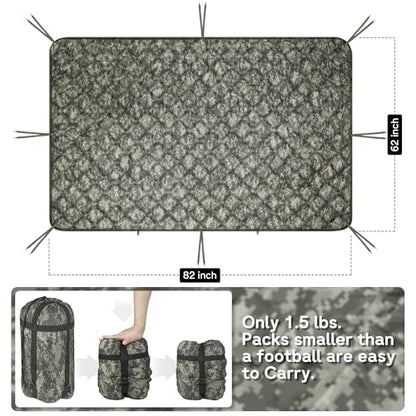Mirzoyan Woobie Blanket, Military Poncho Liner Camo Insulated Camping Woobie Blanket for Outdoor Hiking (ACU with Zipper) - color: Acu With Zipper