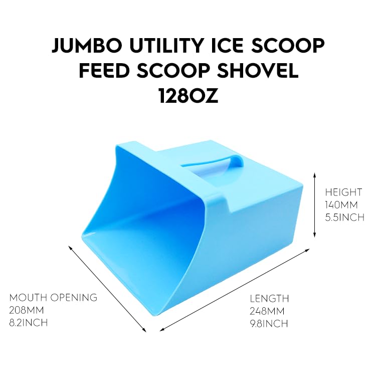 Jumbo Size Food Service Utility Ice Scoop Feed Scoop Shovel 128 Ounce (VANILLA BLUE) for Restaurant Bar Ingredient Grain Pet Animal Dry Food - color: VANILLA BLUE