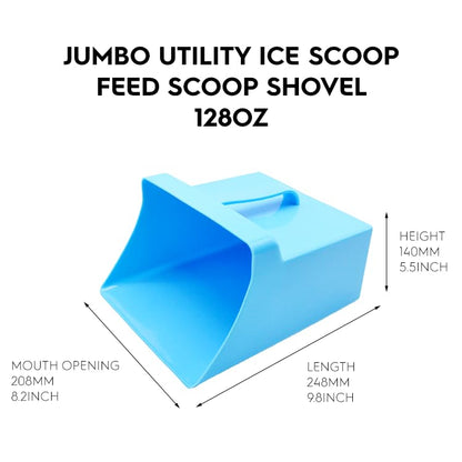 Jumbo Size Food Service Utility Ice Scoop Feed Scoop Shovel 128 Ounce (VANILLA BLUE) for Restaurant Bar Ingredient Grain Pet Animal Dry Food - color: VANILLA BLUE