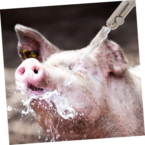 TOYANDONA -Splash Stainless Steel Pig Nipple Drinker Automatic Watering Nozzle for Heavy-Duty Livestock Waterer for Farm Use Splashproof Design for Clean Bedding