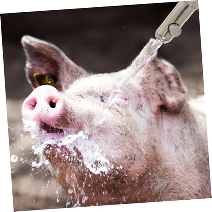 TOYANDONA -Splash Stainless Steel Pig Nipple Drinker Automatic Watering Nozzle for Heavy-Duty Livestock Waterer for Farm Use Splashproof Design for Clean Bedding