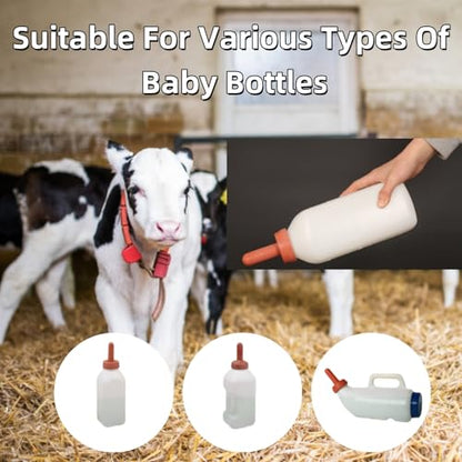 5Pcs Small Animal Milk Drink Nipple, 4.2in Length Rubber Snap On Calf Nipple Livestock Feeding Nursing Watering Supplies