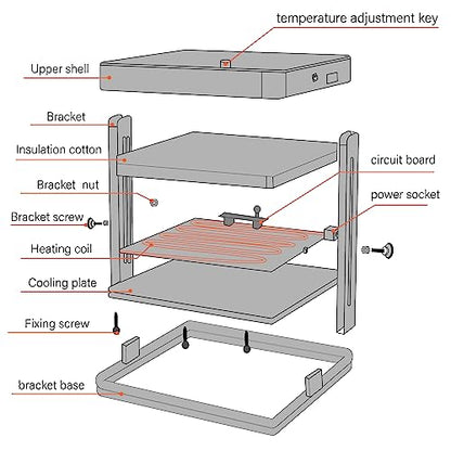 Chicken Brooder Heater, 10"x10" Heat Plate for Chicks with Knob Temperature Control, Adjustable Height and Angle, Ideal Brooder Plate for Ducklings, Quails, Reptiles and Small Animals