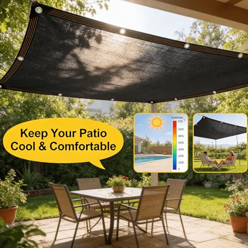 QLOFEI Shade Cloth for Garden, 70% Sun Screens for Patio Pergola Outdoor, Easy to Hang Mesh Tarp Shade Cloth with Grommets, Shade Neting Cover for Kennel Chicken Coop Plant Shade Sail, 4x8 FT - size: 4'x8'