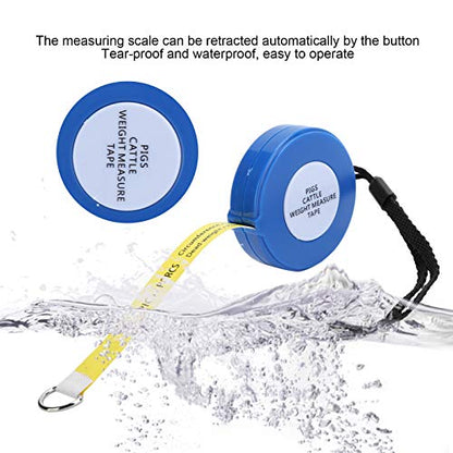 Pig Body Weight Tape, 2.5m Retractable Cattle Measuring Stick Animal Height Measuring Tape for Animal Livestock Body Weight