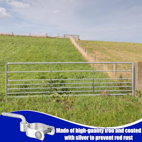 MorningRo 8 Pcs Farm Gate Hinge Set 5/8'' x 2'' Chain Link Fence Gate Post Hinge in Zinc Plated, 5/8" x 4-1/2" Wood Post Lag Screw