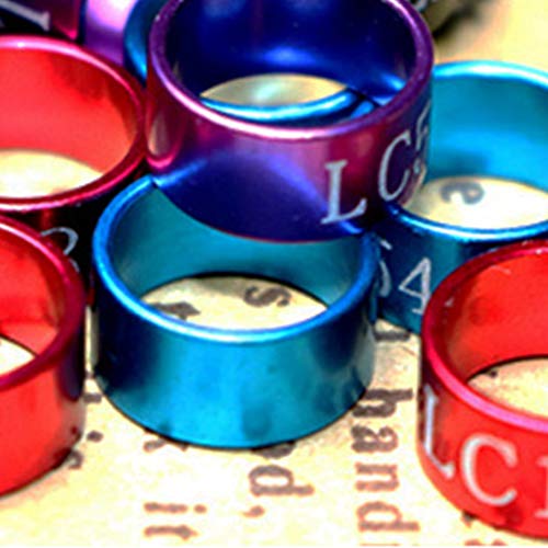50 Pieces Chicken Leg Rings Colorful Turkey Identification Leg Bands Poultry Metal Leg Bands 5mm Clip for Pigeons Birds