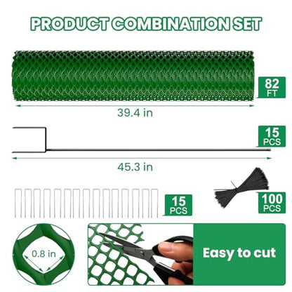 SUNYRISY Garden Mesh Fence Temporary Fencing Outdoor Dog Fence, 40in x 82ft Chicken Fencing Plastic Netting Animal Barrier for Backyard Dog Poultry Pet Protection, Green Diamond - color: Green Diamond