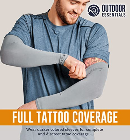 OutdoorEssentials UV Sun Sleeves for Men & Women, Cooling Arm Sleeves UPF 50+ | Golf, Tattoo Cover Up, Sun Protection - color: (6 Pairs): 2 Black, 2 Dark Gray, 2 White