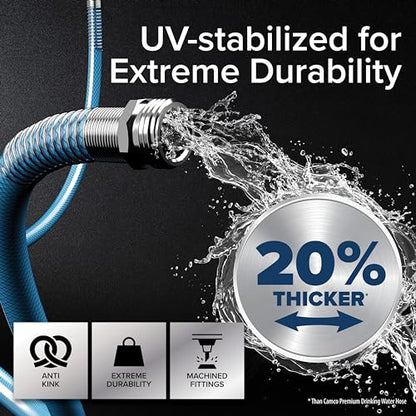 Camco TastePURE 4-Foot Premium Camper/RV Drinking Water Hose - Features a Heavy-Duty No-Kink Design with Strain Relief Ends & 5/8-Inch Inside Diameter - NSF Drinking Water Safe Certified (22813) - size: 4 Feet