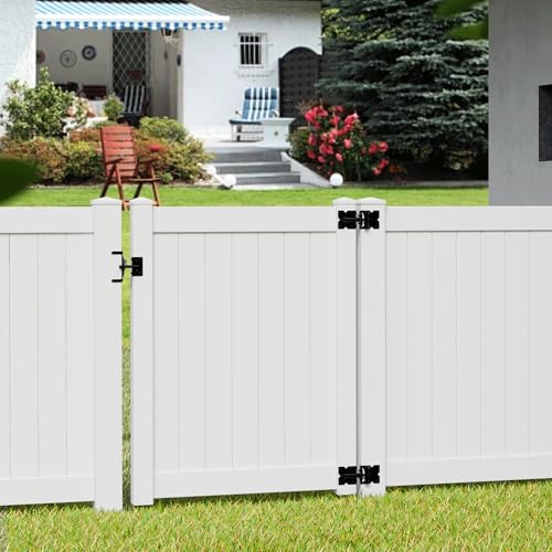 TRIPLE DEER Heavy Duty Self-Closing Gate Hinge and Self-Locking Latch Hardware Kit, Stainless Steel Automatic Gate Hardware Kit for Wooden/Vinyl/PVC Fence Gate with Screws and Adjuster Tool, 1 Pack
