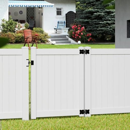 TRIPLE DEER Heavy Duty Self-Closing Gate Hinge and Self-Locking Latch Hardware Kit, Stainless Steel Automatic Gate Hardware Kit for Wooden/Vinyl/PVC Fence Gate with Screws and Adjuster Tool, 1 Pack