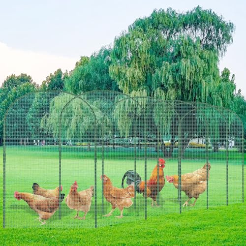 2.8 x 19.6 FT Portable Chicken Tunnel - Quick Install Yard Chicken Coop Run for Ducks, Rabbits & More