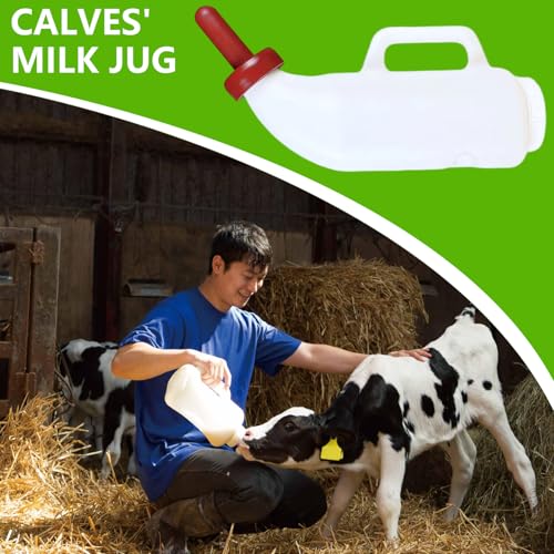 Calf Milk Feeding Bottle 4 L with Extended Nipple, Leakproof Feeder for Newborn Calves, Sheep & Goats, Livestock Nursing Bottle - color: Vertical 2.5L integr