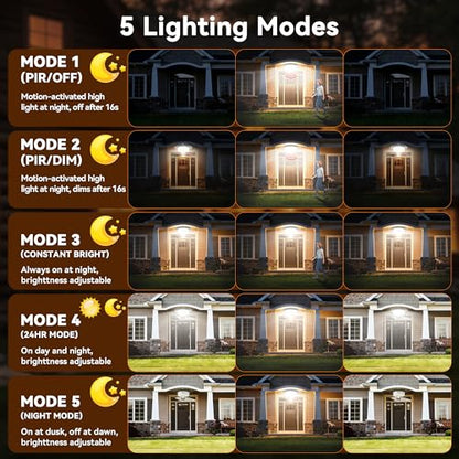 Solar Lights Outdoor Waterproof,396 LED Solar Shed Light Indoor Outdoor | 5 Smart Modes, Motion Sensor, Dusk to Dawn, Timer Schedule, for Chicken Coop, Gazebo, Shop, 16.4ft Cable